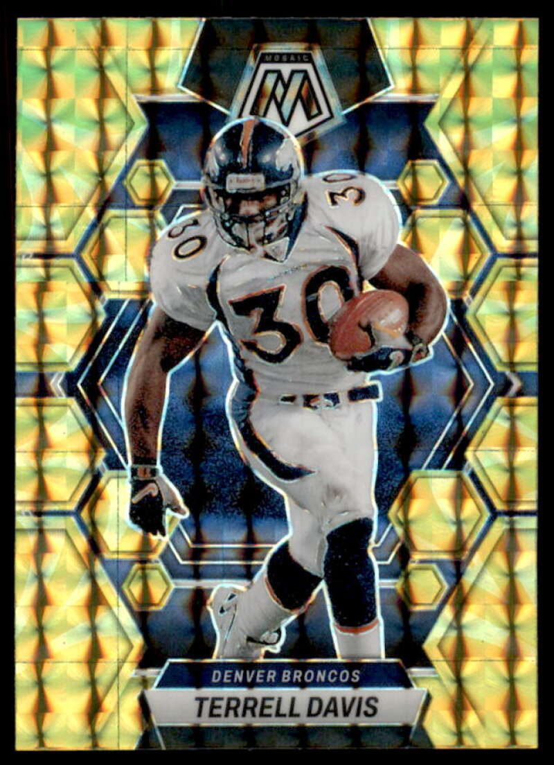 Terrell Davis Card 2023 Panini Mosaic Mosaic Reactive Yellow #73  Image 1