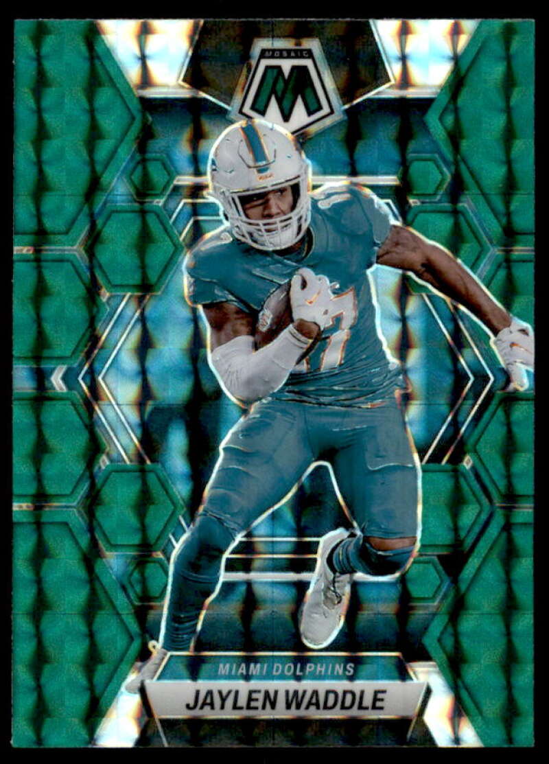 Jaylen Waddle Card 2023 Panini Mosaic Mosaic Green #145  Image 1