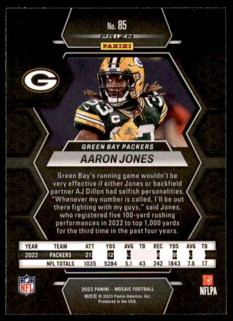 Aaron Jones Card 2023 Panini Mosaic Mosaic Green #85  Image 2