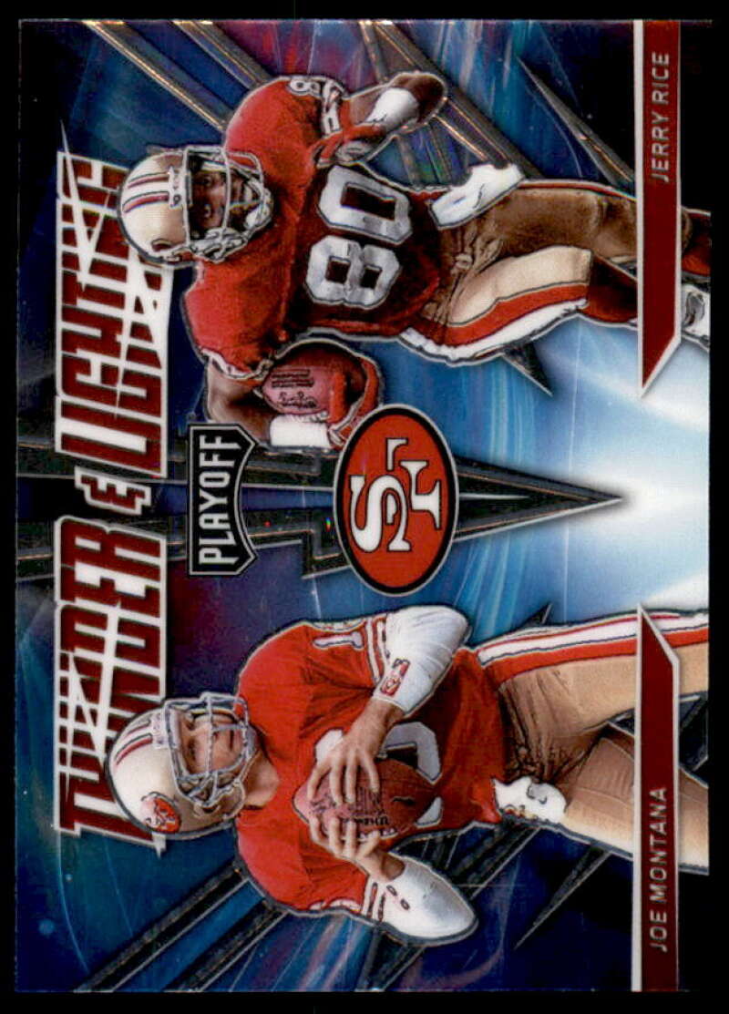 Jerry Rice/Joe Montana Card 2021 Playoff Thunder and Lightning Silver #7  Image 1