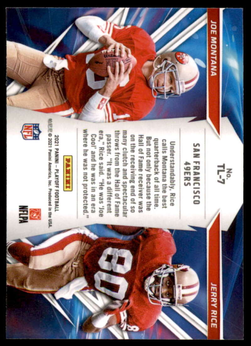 Jerry Rice/Joe Montana Card 2021 Playoff Thunder and Lightning Silver #7  Image 2