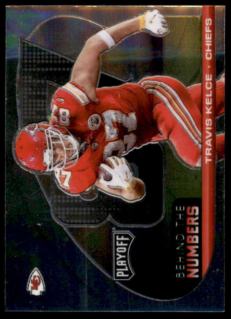 Travis Kelce Card 2021 Playoff Behind the Numbers Red #15  Image 1