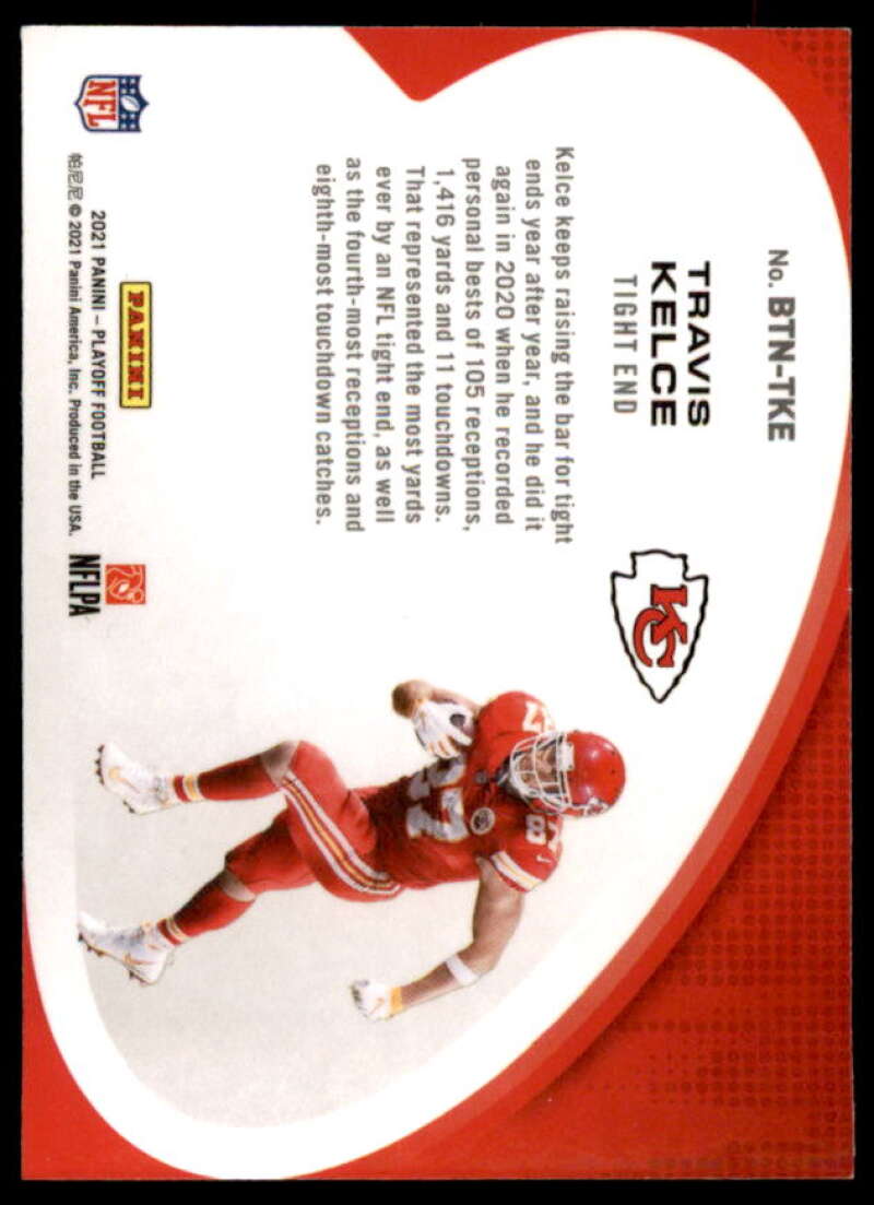 Travis Kelce Card 2021 Playoff Behind the Numbers Red #15  Image 2