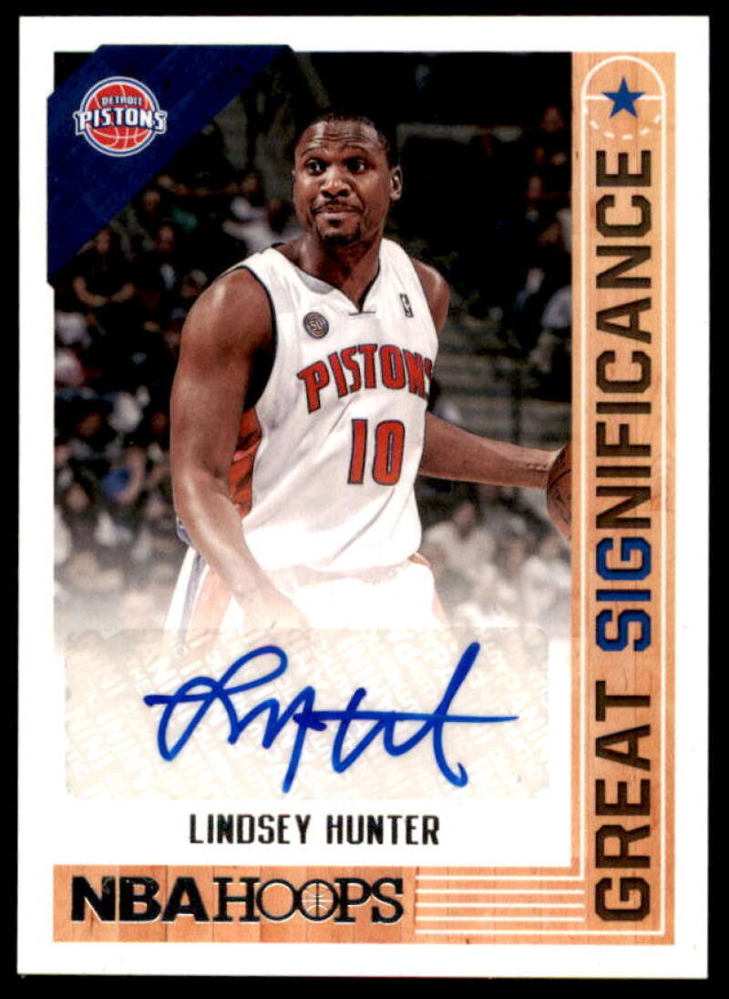 Lindsey Hunter Card 2017-18 Hoops Great SIGnificance Autographs #100  Image 1