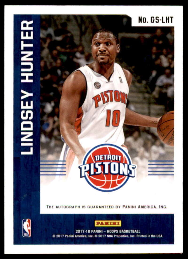 Lindsey Hunter Card 2017-18 Hoops Great SIGnificance Autographs #100  Image 2