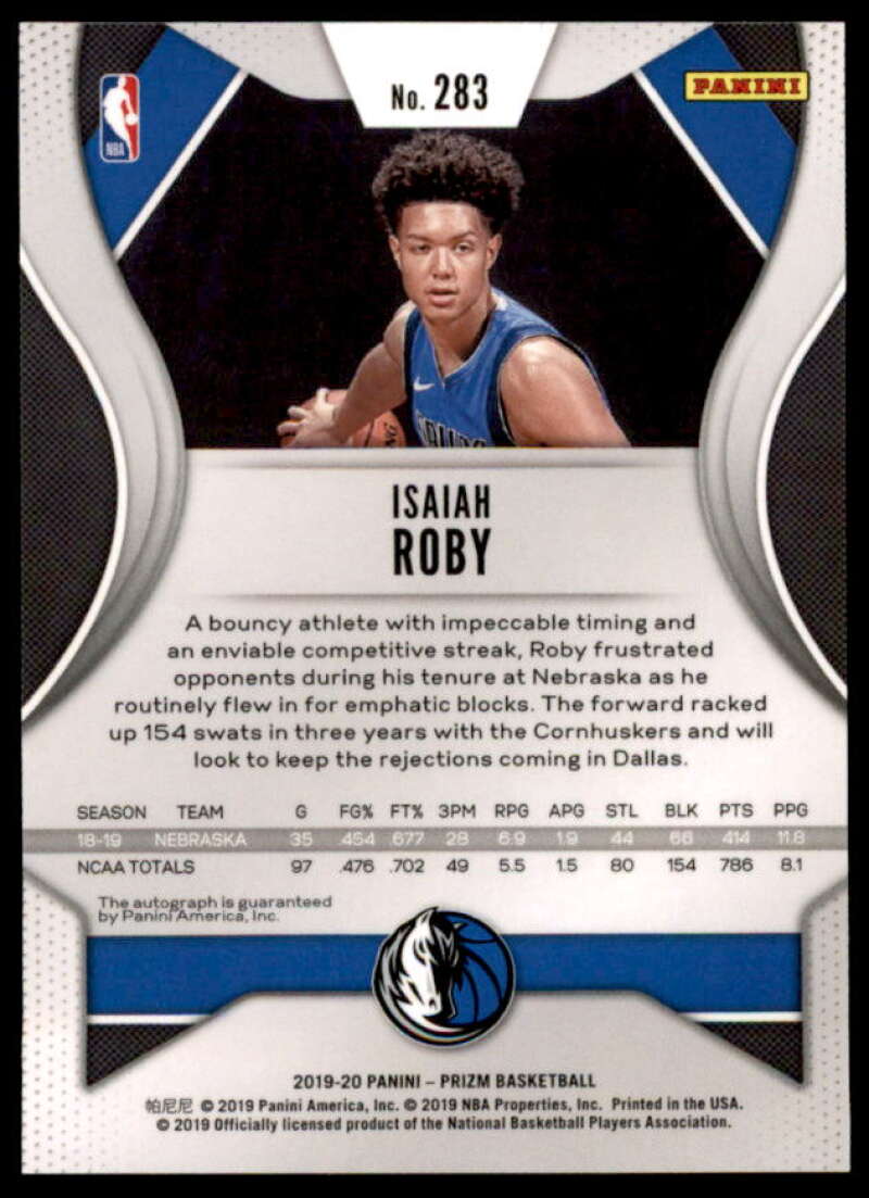 Isaiah Roby Rookie Card 2019-20 Panini Prizm Signatures #283  Image 2