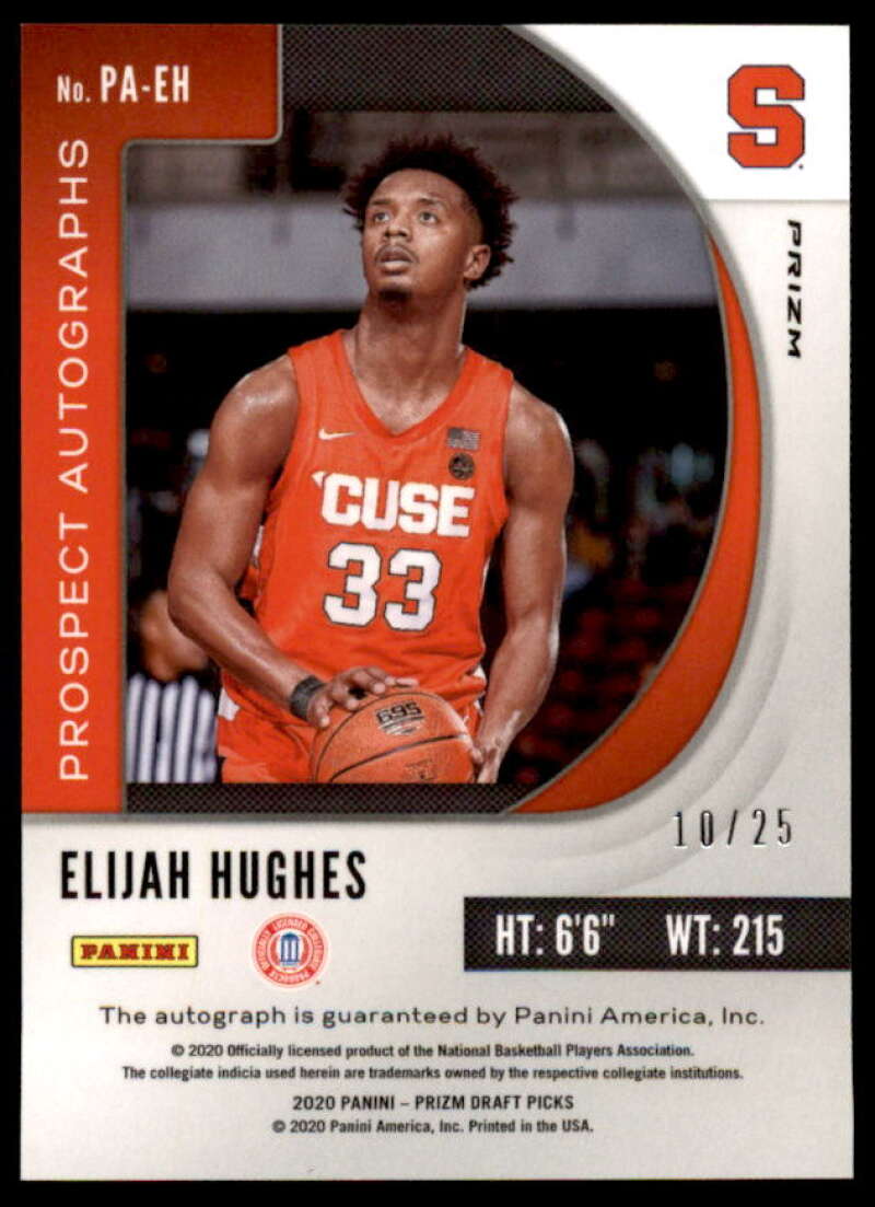 Elijah Hughes RC 2020-21 Panini Prizm Draft Picks Prospect AU Green Pulsar #45  Image 2