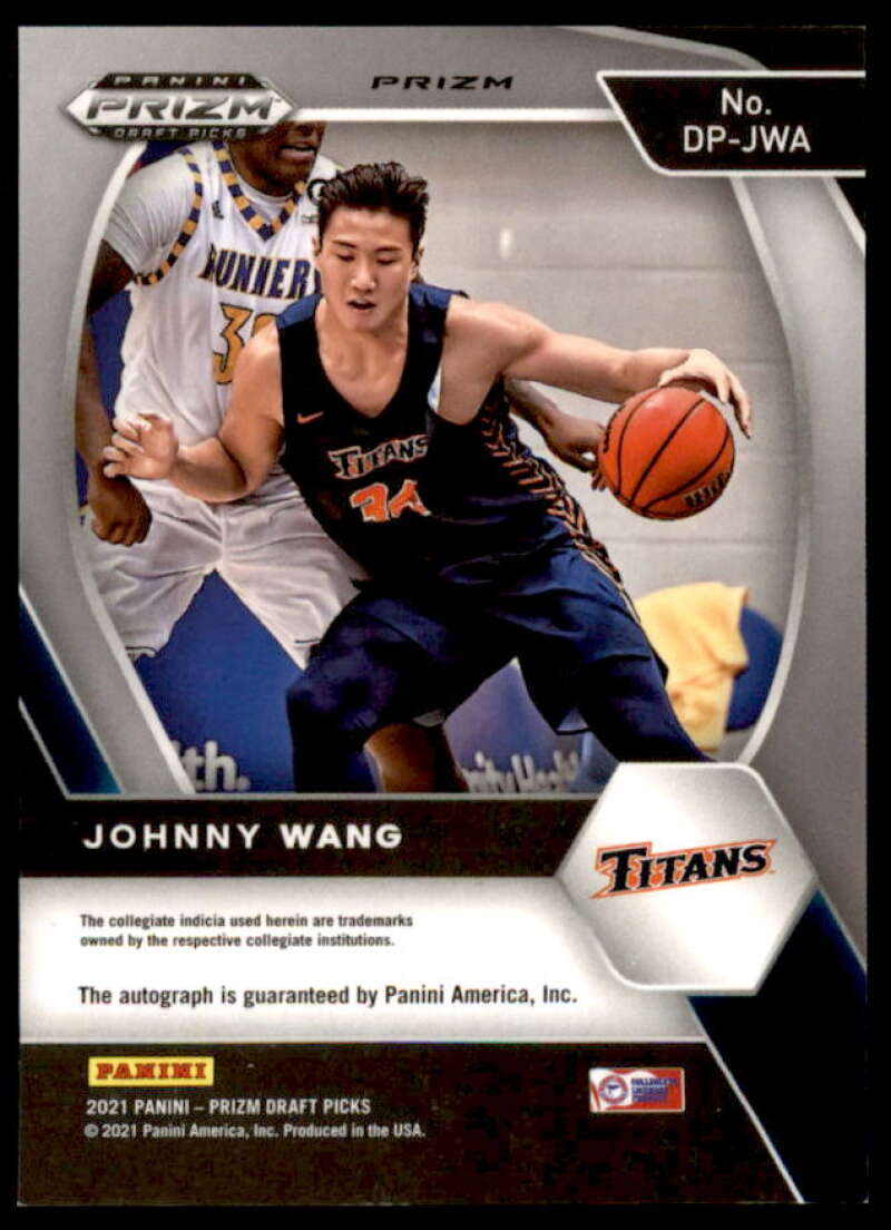 Johnny Wang 2021 Panini Prizm Draft Picks Draft Picks AU Prizms Orange Ice #46  Image 2