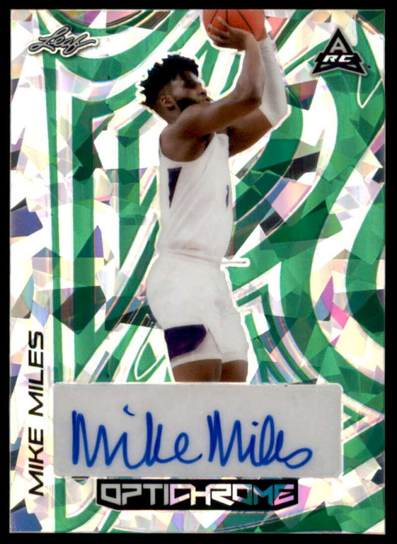 Mike Miles AU Rookie Card 2022-23 Optichrome Green #BA-MM2  Image 1