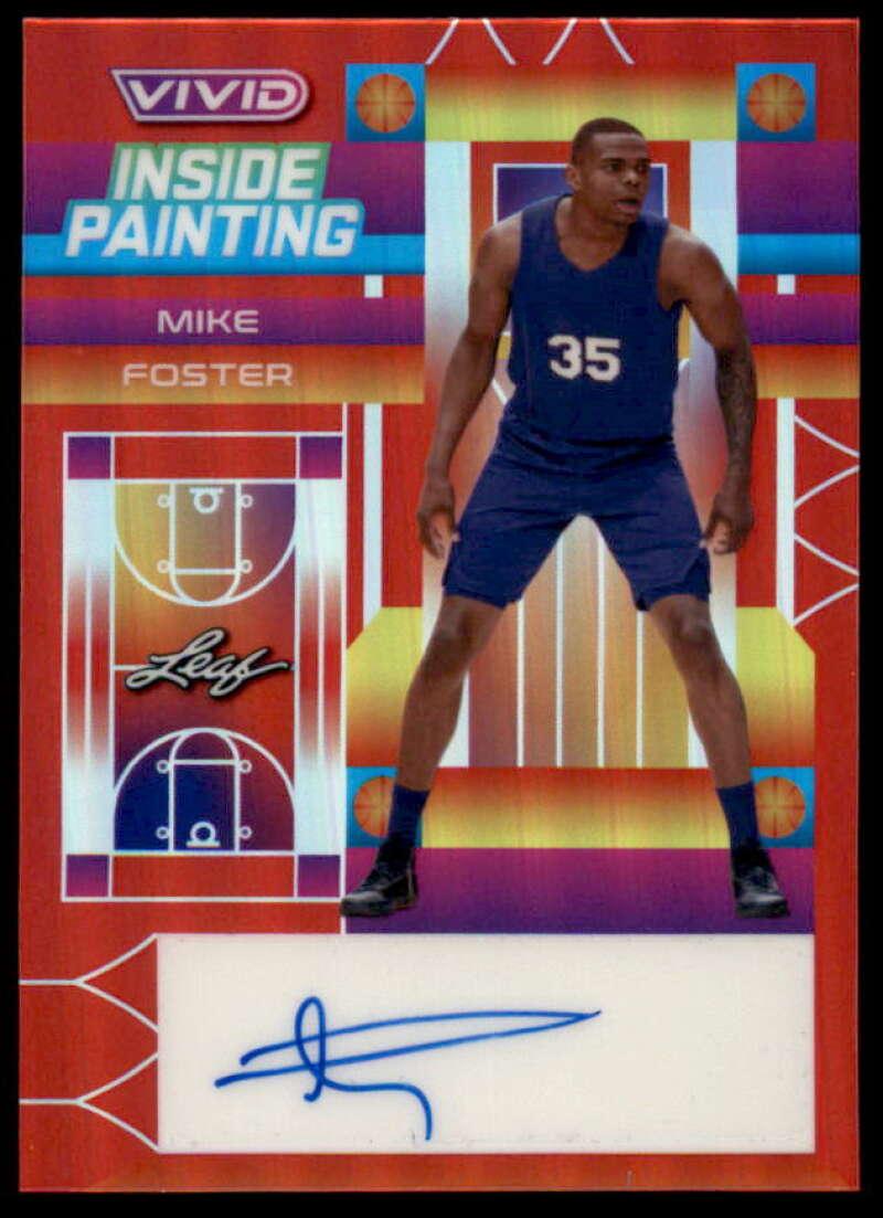 Mike Foster AU Rookie Card 2022-23 Leaf Vivid Inside Painting #IP-MF1  Image 1