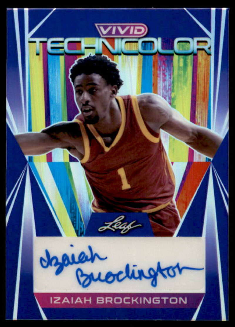 Izaiah Brockington AU Card 2022-23 Leaf Vivid Technicolor #T-IB1  Image 1