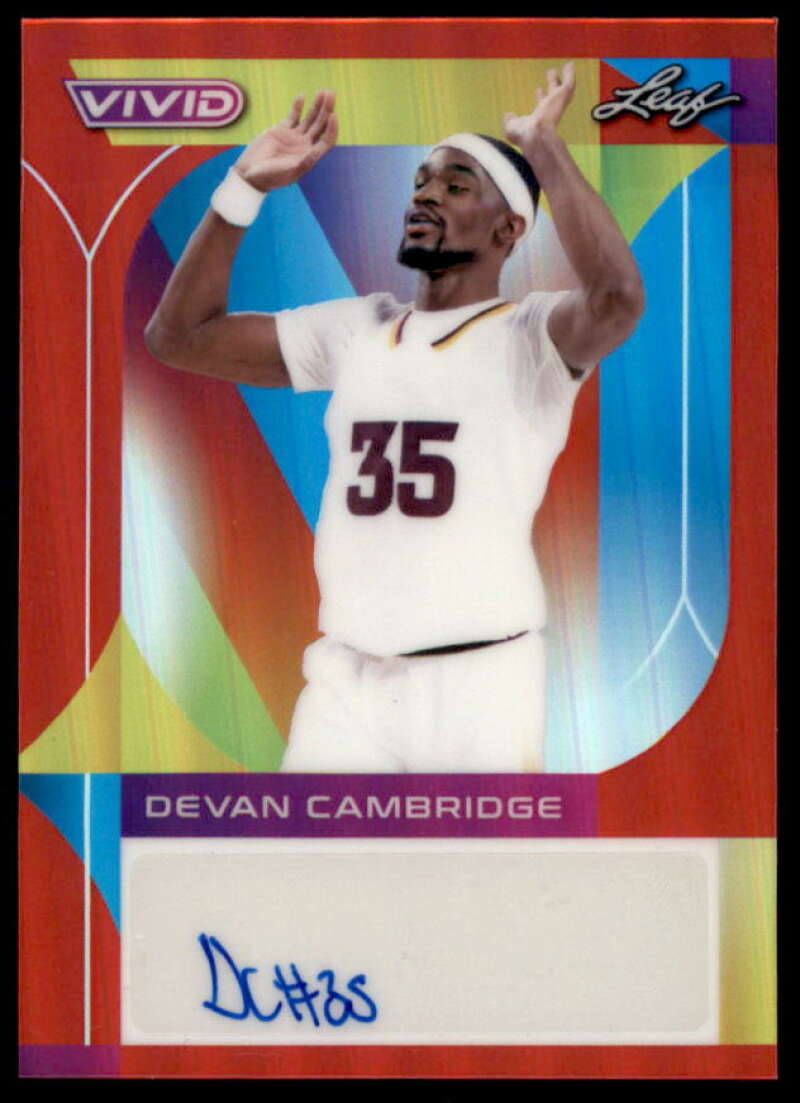 Devan Cambridge AU Rookie Card 2022-23 Leaf Vivid #BA-DC1  Image 1