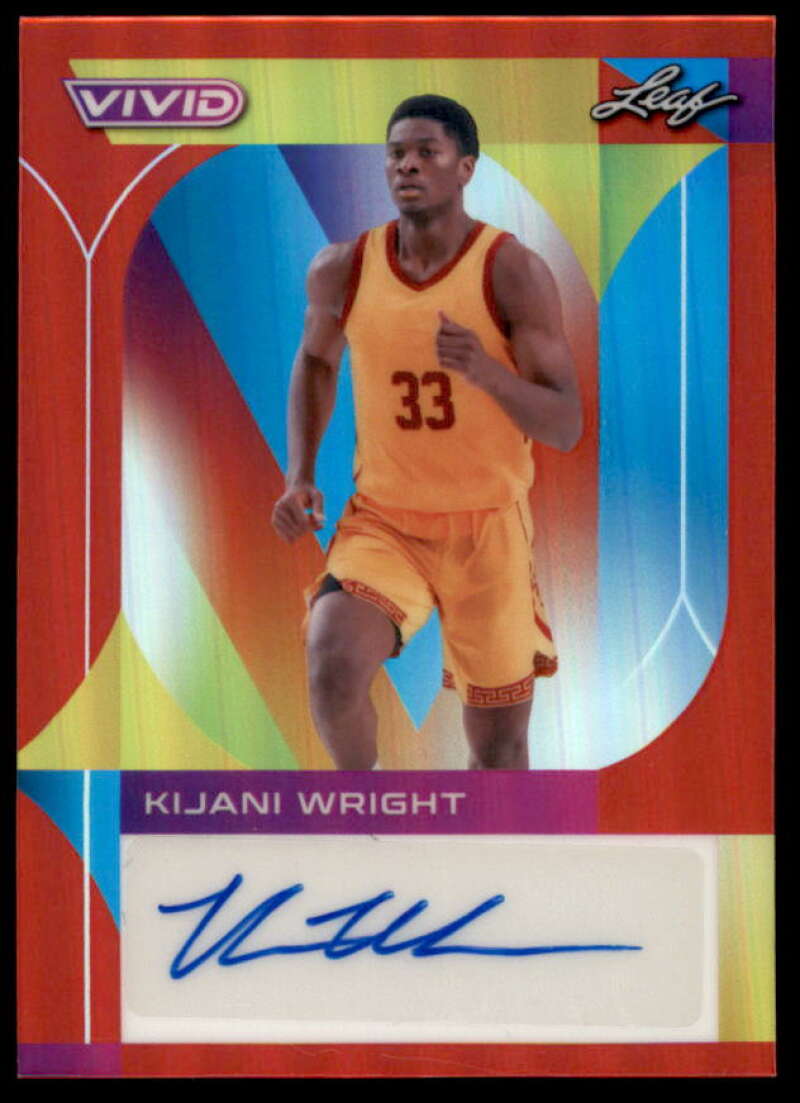 Kijani Wright AU Rookie Card 2022-23 Leaf Vivid #BA-KW2  Image 1