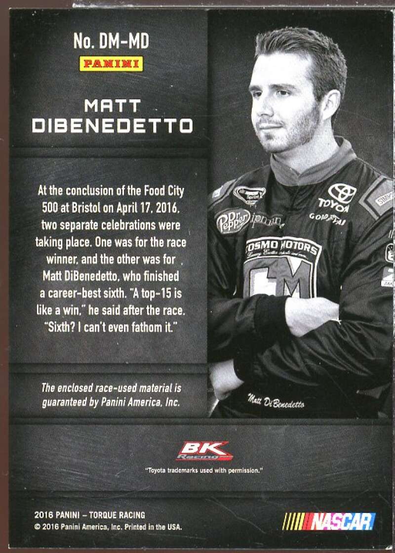 Matt DiBenedetto Card 2016 Panini Torque Dual Materials #16  Image 2