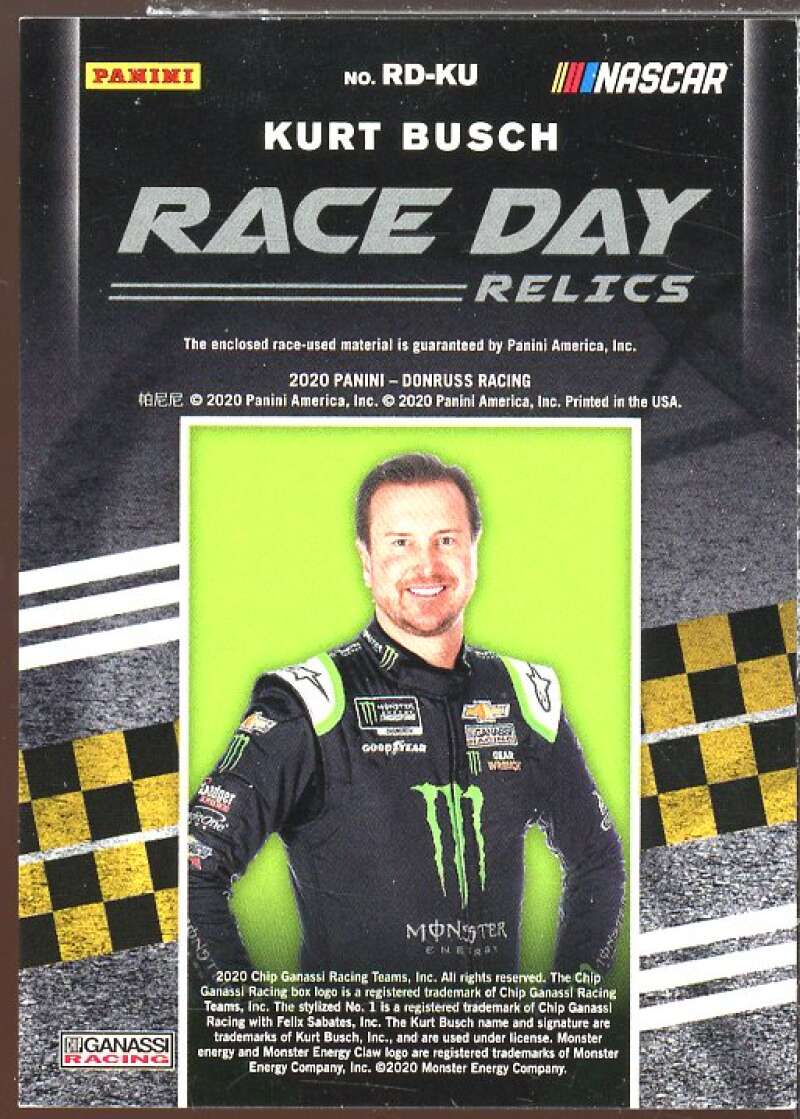 Kurt Busch Card 2020 Donruss Race Day Relics #18  Image 2