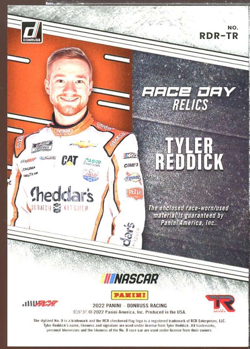 Tyler Reddick Card 2022 Donruss Race Day Relics #49  Image 2