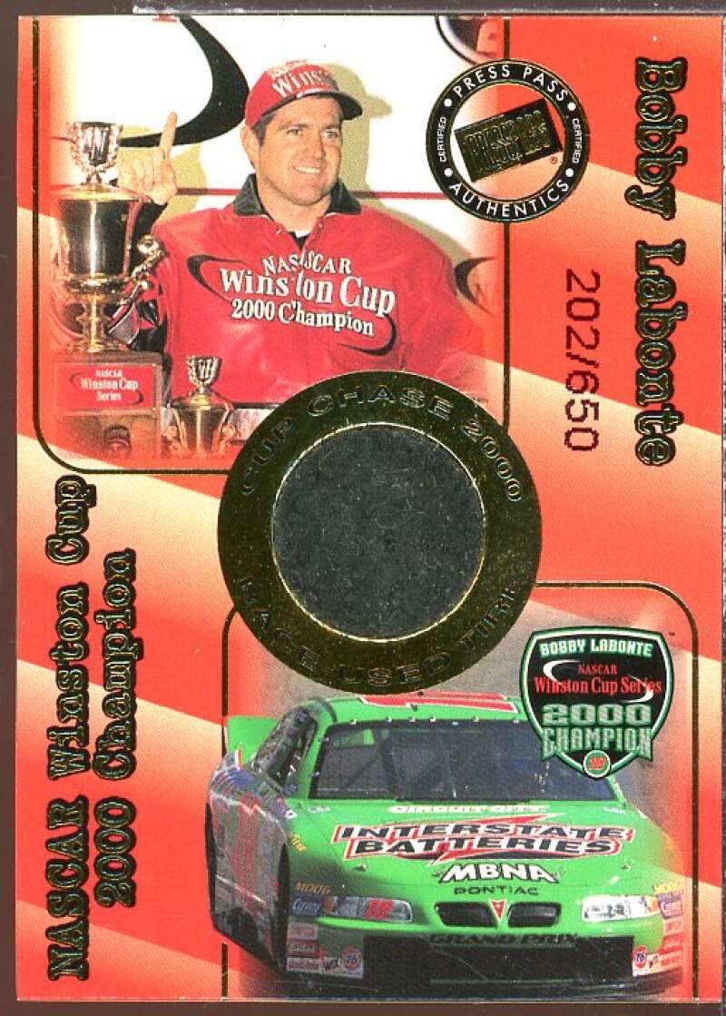 Bobby Labonte Tire Card 2000 Press Pass Cup Chase Prizes #CCC1  Image 1