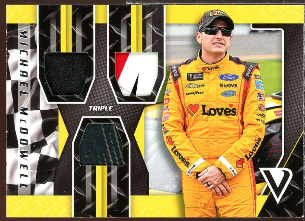 Michael McDowell Card 2019 Panini Victory Lane Triple Swatches #9  Image 1