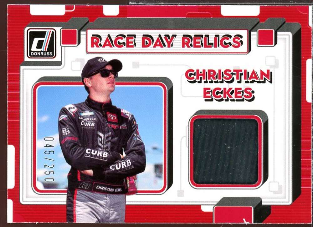 Christian Eckes Card 2023 Donruss Race Day Relics Red #45  Image 1