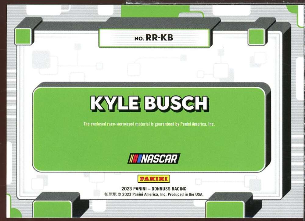 Kyle Busch Card 2023 Donruss Race Day Relics #9  Image 2