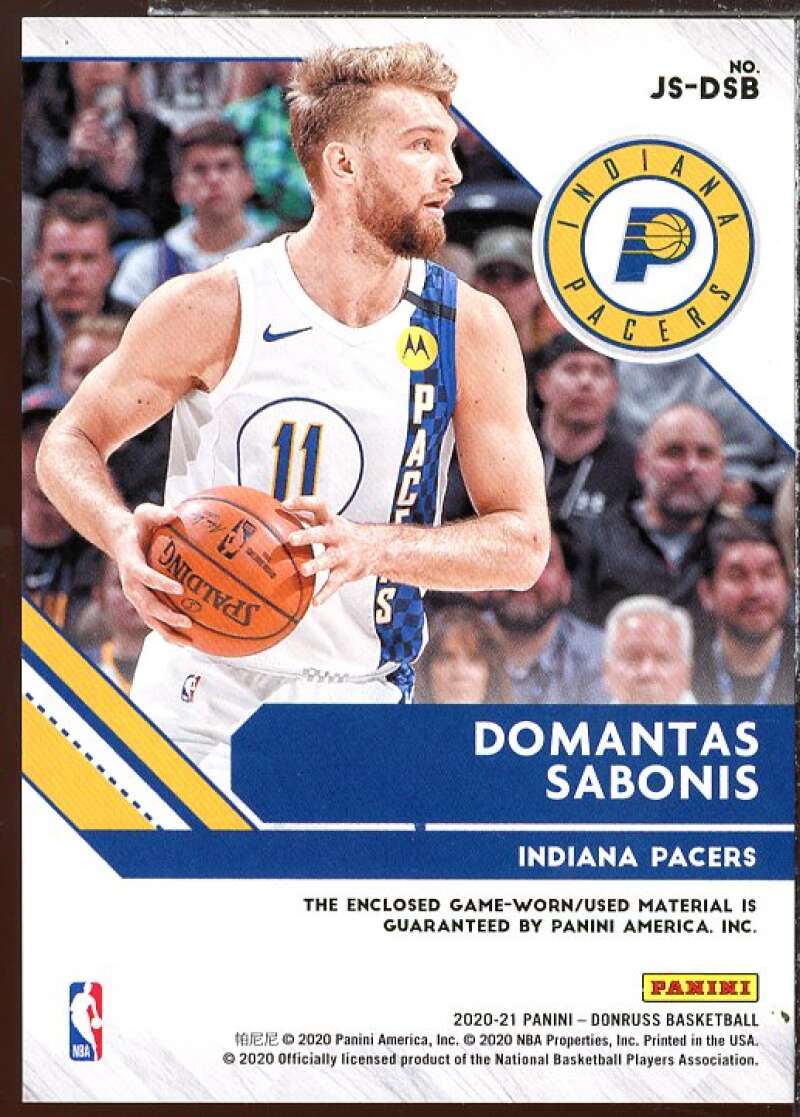 Domantas Sabonis Card 2020-21 Donruss Jersey Series #9  Image 2