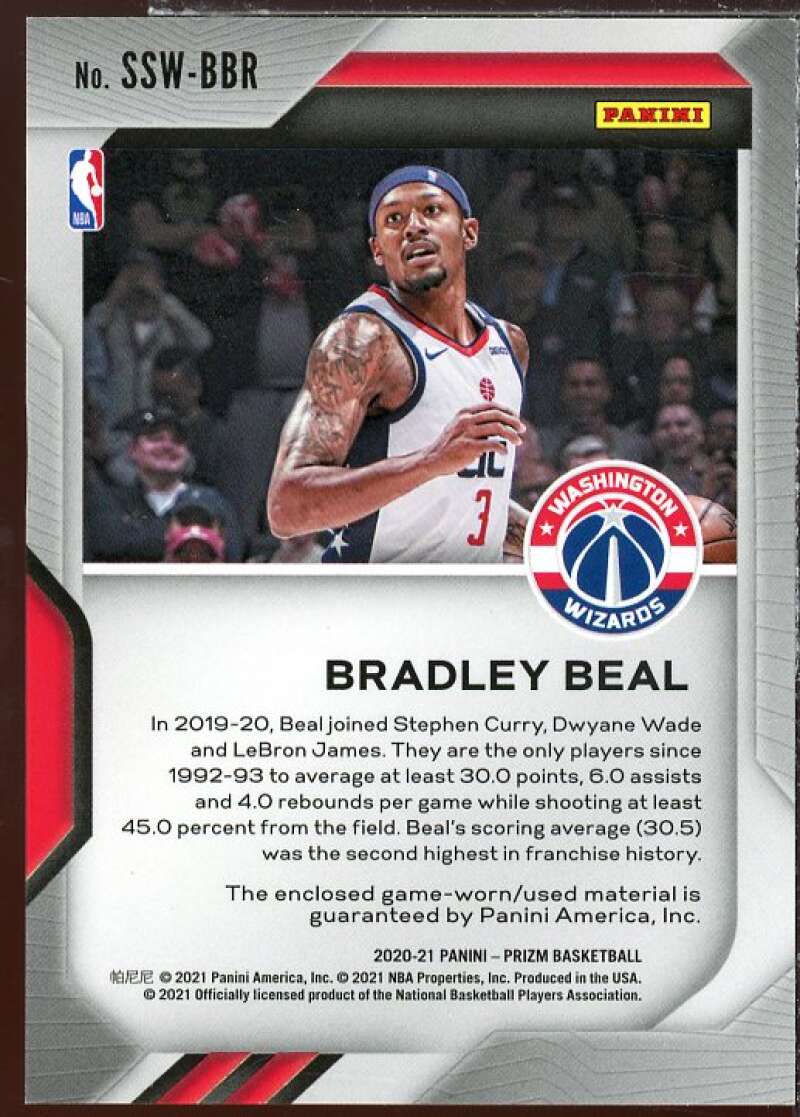 Bradley Beal Card 2020-21 Panini Prizm Sensational Swatches #59  Image 2