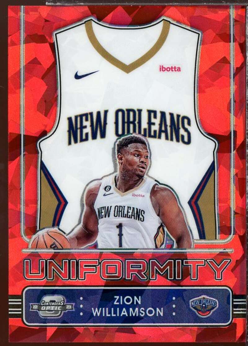 Zion Williamson 2022-23 Panini Contenders Optic Uniformity Red Cracked Ice #14  Image 1