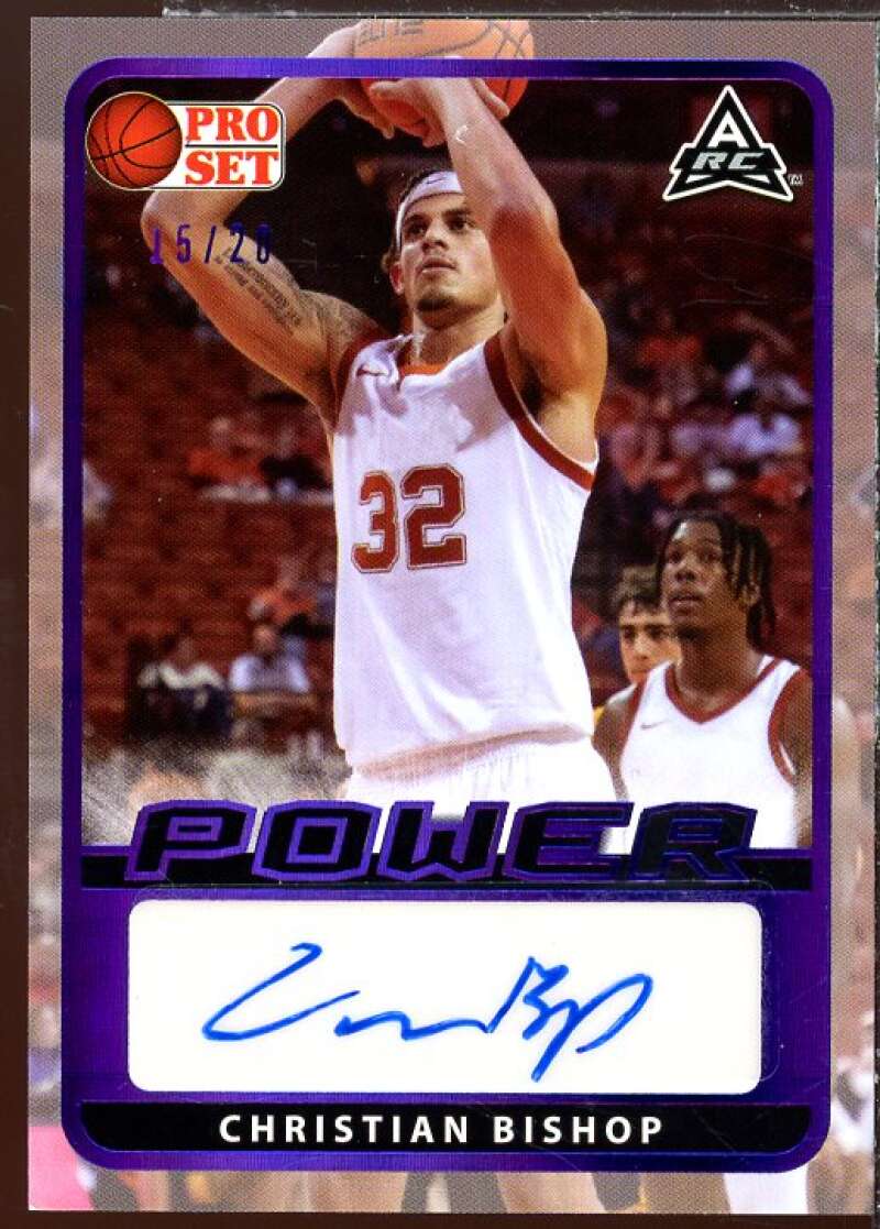 Christian Bishop AU Rookie Card 2021-22 Leaf Pro Set Power Purple #BACB2  Image 1