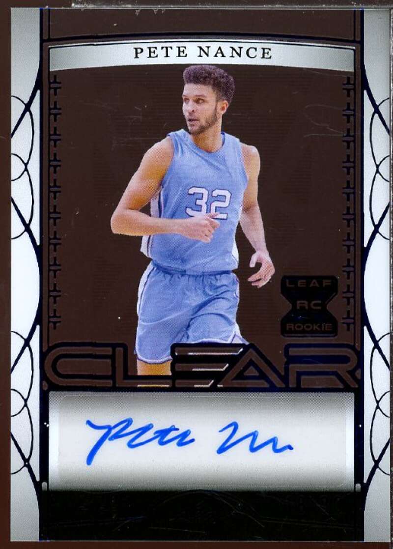 Pete Nance AU Rookie Card 2023 Leaf Trinity Clear Pete Nance #CA-PN1  Image 1