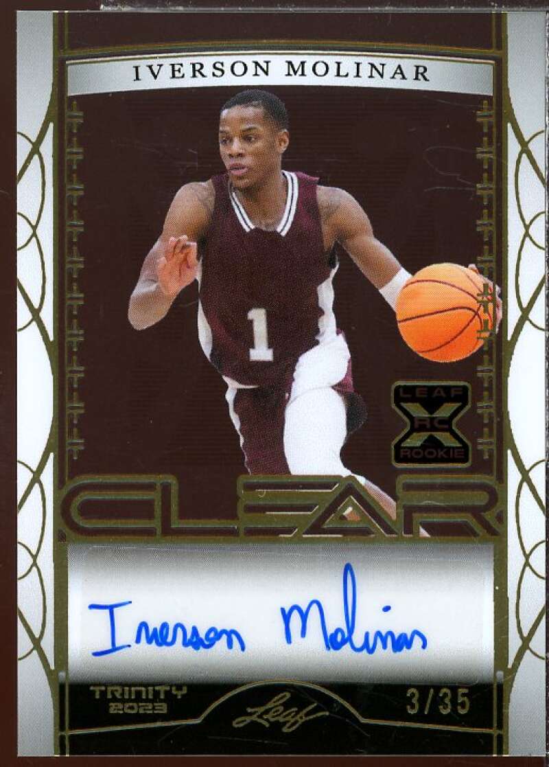 Iverson Molinar AU Rookie Card 2023 Leaf Trinity Clear #CA-IM1  Image 1