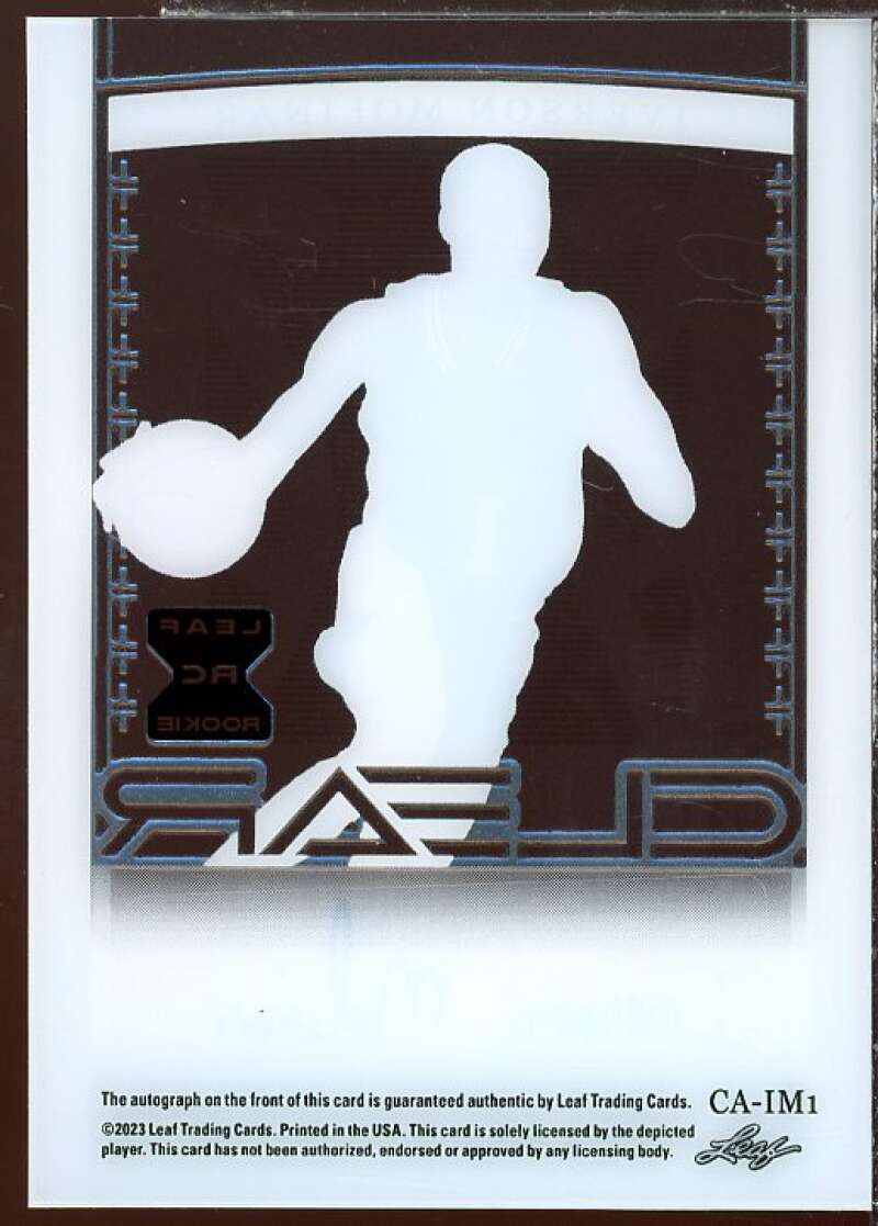 Iverson Molinar AU Rookie Card 2023 Leaf Trinity Clear #CA-IM1  Image 2