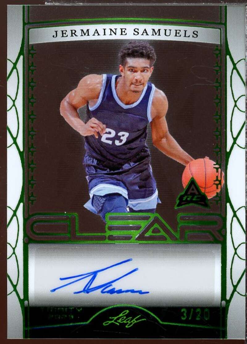 Jermaine Samuels AU Rookie Card 2023 Leaf Trinity Clear #CA-JS2  Image 1