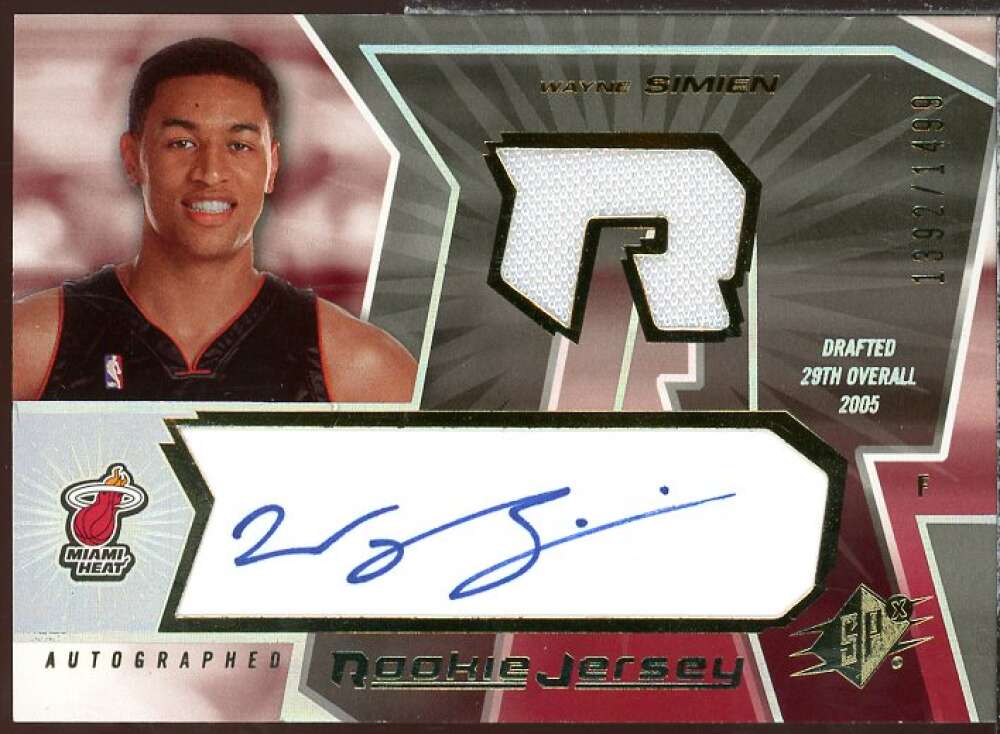 Wayne Simien JSY AU Rookie Card 2005-06 SPx #129  Image 1