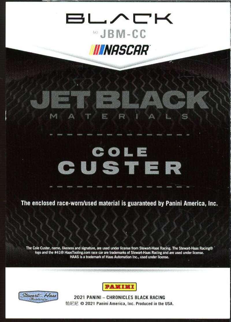 Cole Custer Card 2021 Panini Chronicles Black Jet Black Materials #4  Image 2