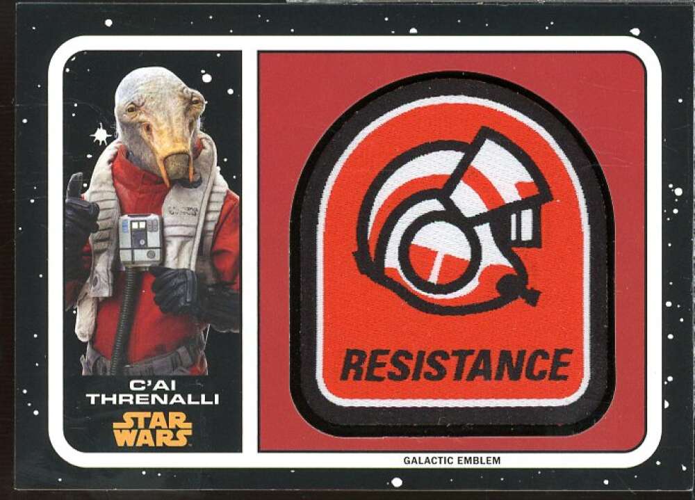 Last Jedi Patches C'ai Threnalli/Resistance 2017 Topps Star Wars Journey #MPAP  Image 1