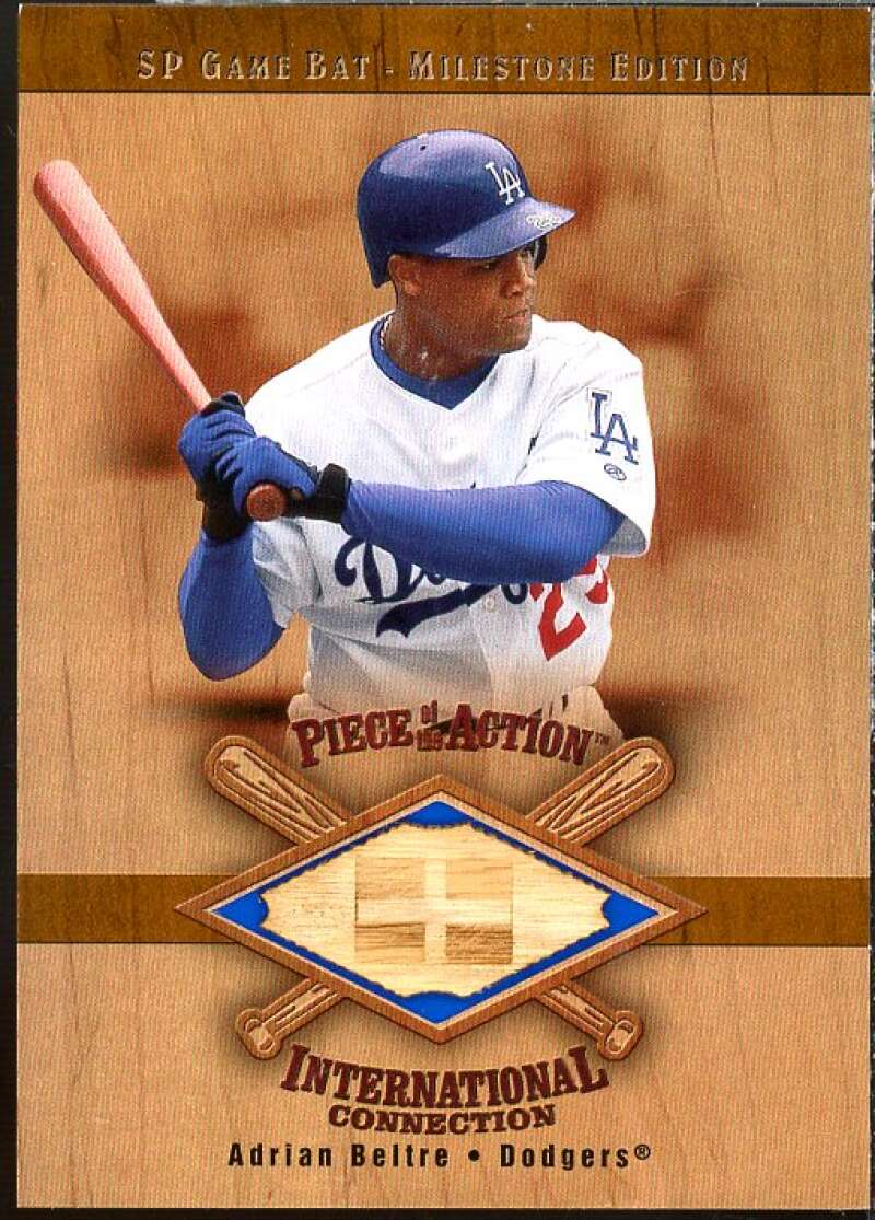 Adrian Beltre 2001 SP Game Bat Milestone Piece of Action International #IAB  Image 1
