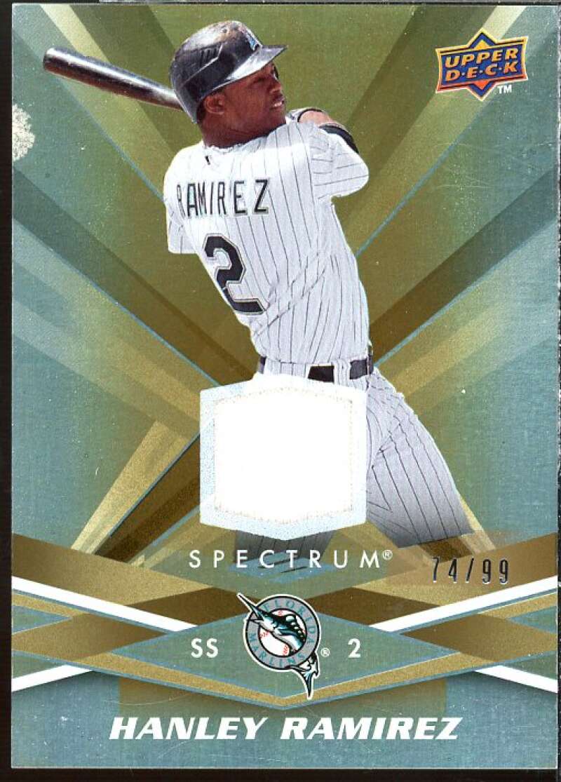 Hanley Ramirez Jsy Card 2009 Upper Deck Spectrum Gold Jersey #38  Image 1