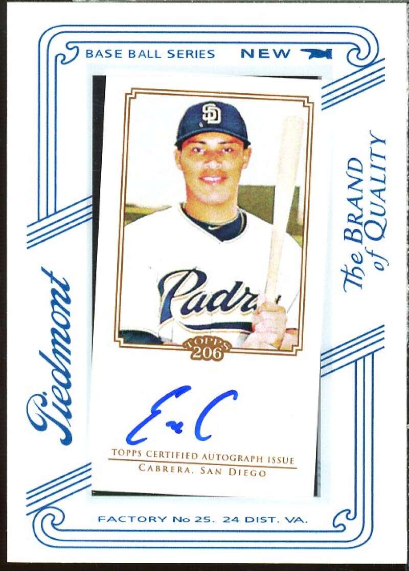 Everth Cabrera Card 2010 Topps 206 Mini Framed Autographs Piedmont #EC  Image 1