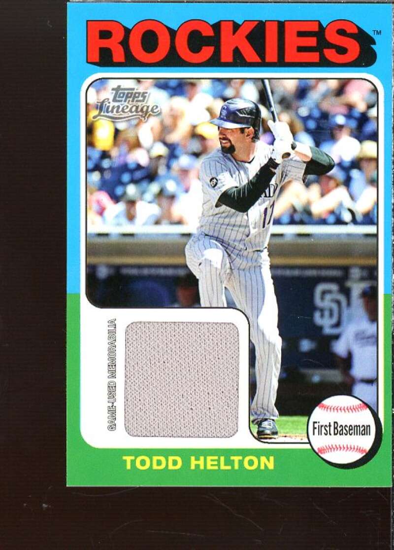 Todd Helton Card 2011 Topps Lineage '75 Mini Relics #TH  Image 1