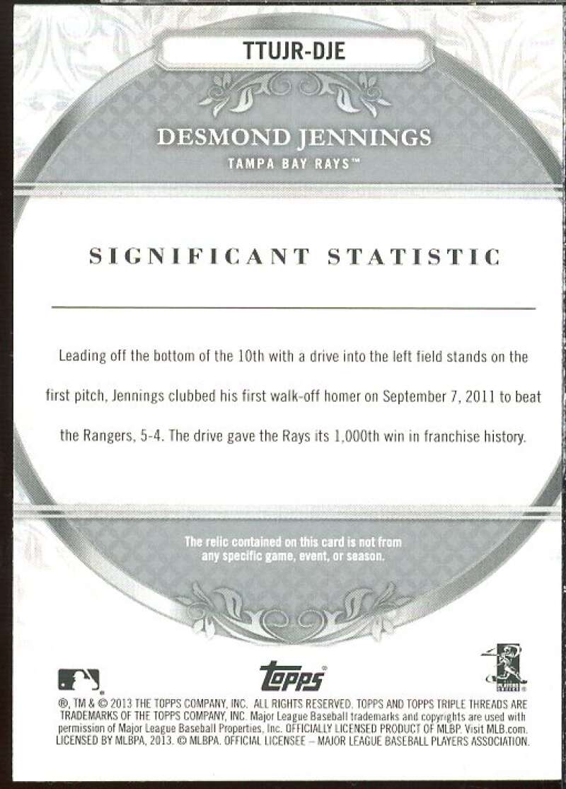 Desmond Jennings Card 2013 Topps Triple Threads Unity Relics #DJE  Image 2