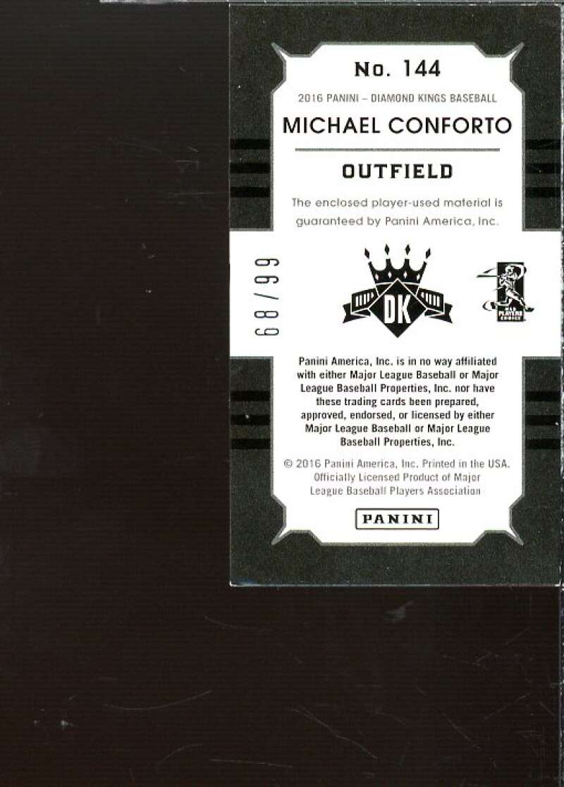 Michael Conforto Rookie Card 2016 Diamond Kings DK Minis Materials #144  Image 2