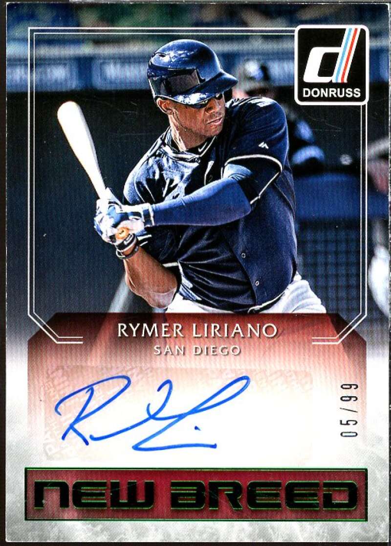 Rymer Liriano Rookie Card 2016 Donruss New Breed Autographs Green #NBRL  Image 1