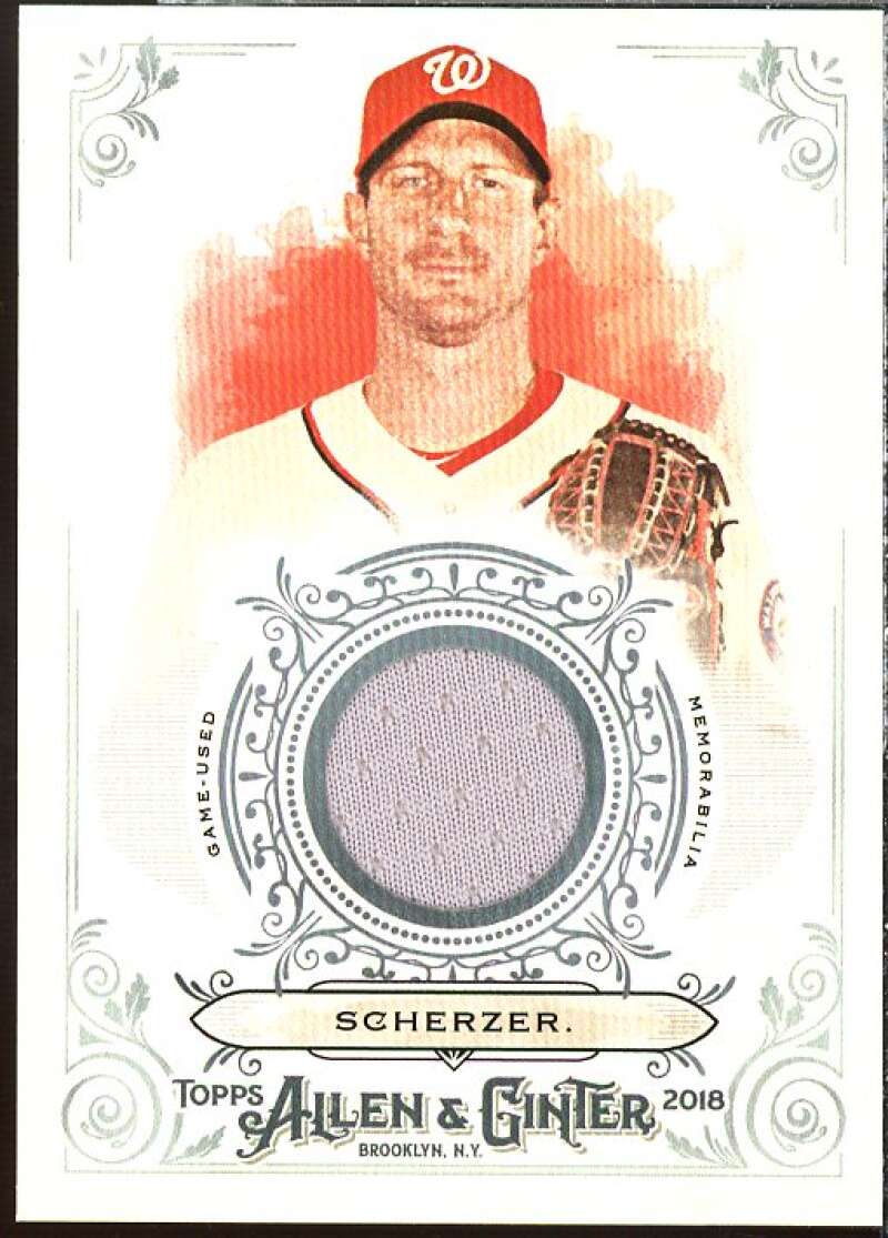 Max Scherzer Card 2018 Topps Allen and Ginter Relics #FSRBMH  Image 1