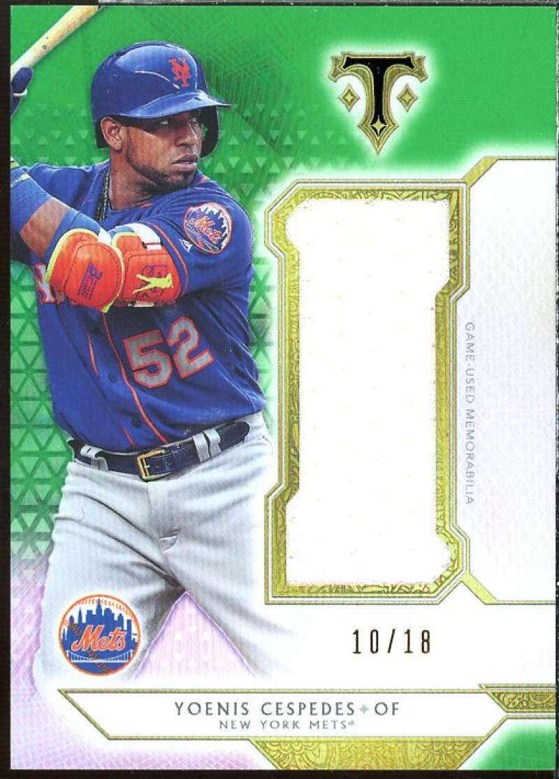 Yoenis Cespedes 2018 Topps Triple Threads Unity Single Jumbo JSY Emerald #SJRYC4  Image 1