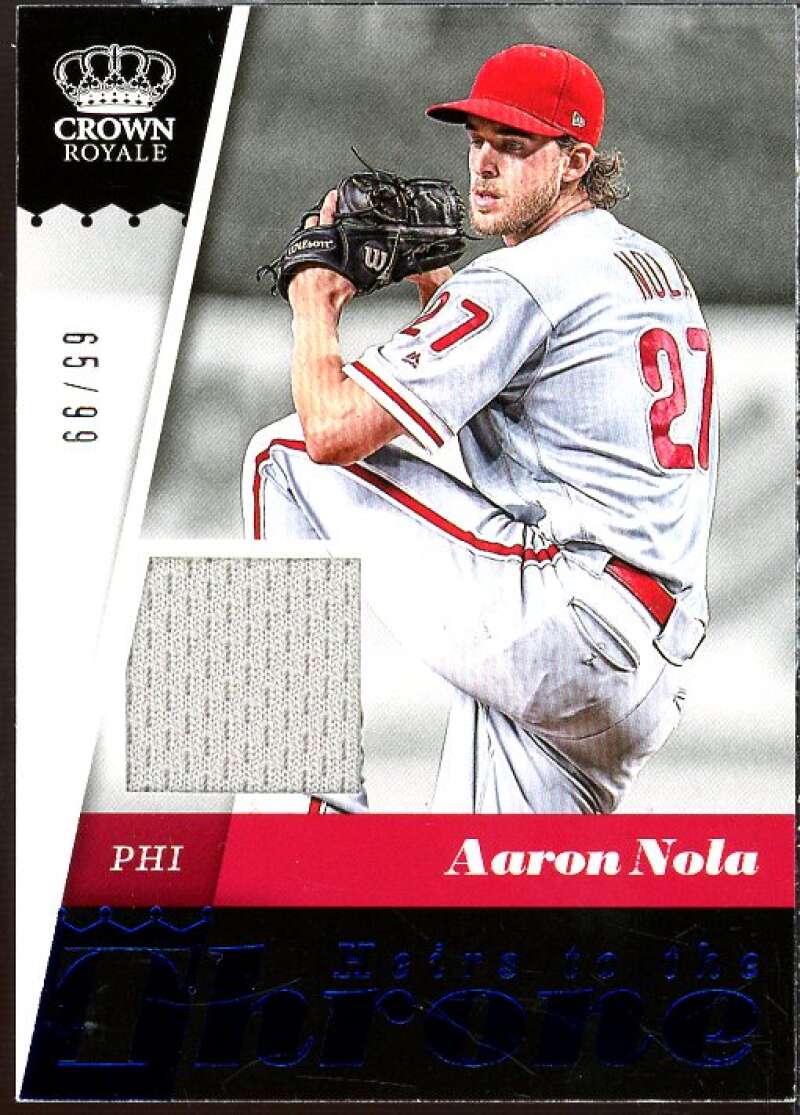 Aaron Nola Card 2018 Crown Royale Heirs to the Throne Materials Blue #12  Image 1