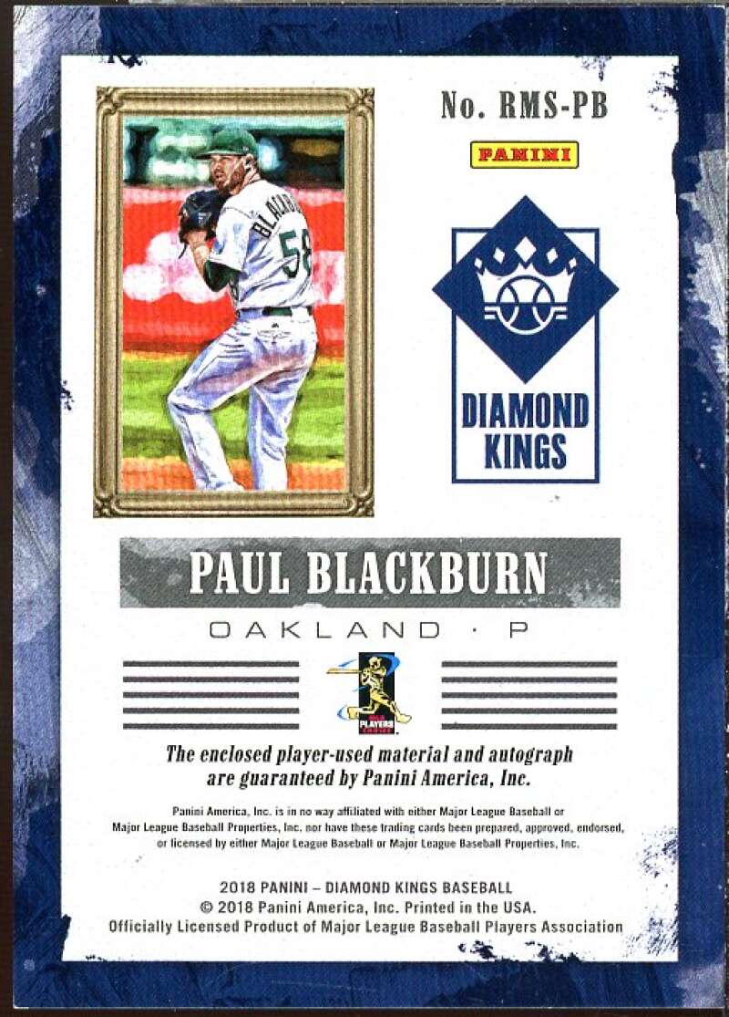 Paul Blackburn Rookie 2018 Diamond Kings DK Rookie Materials Signatures #35  Image 2