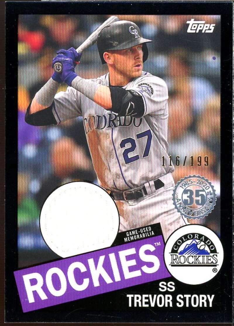 Trevor Story Card 2020 Topps '85 Topps Relics Black #85TRTS  Image 1