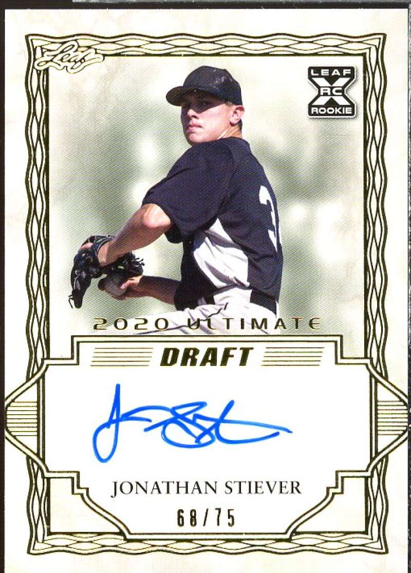 Jonathan Stiever Rookie Card 2020 Leaf Ultimate Draft Gold #BAJS2  Image 1