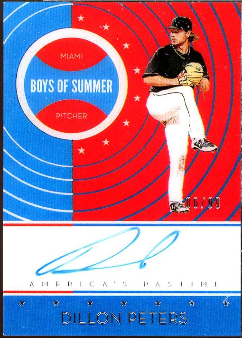 Dillon Peters Card 2019 Panini America's Pastime Boys of Summer Autographs #17  Image 1