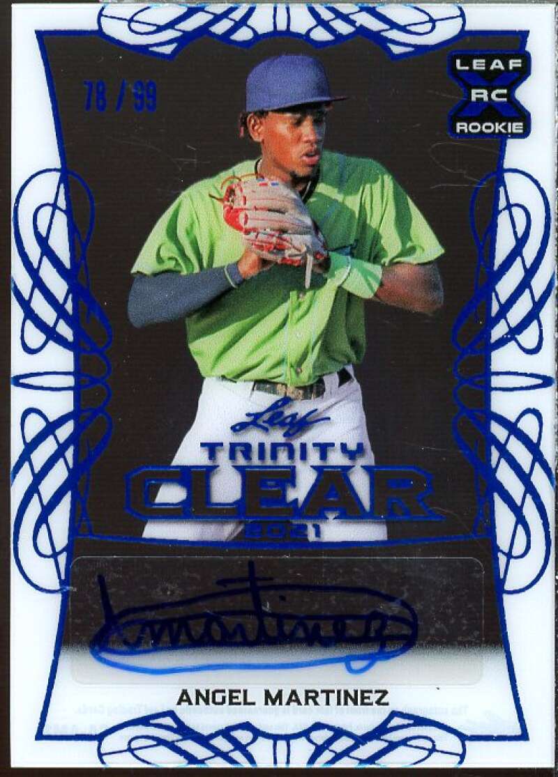 Angel Martinez Rookie Card 2021 Leaf Trinity Clear Autographs Platinum #CAAM1  Image 1